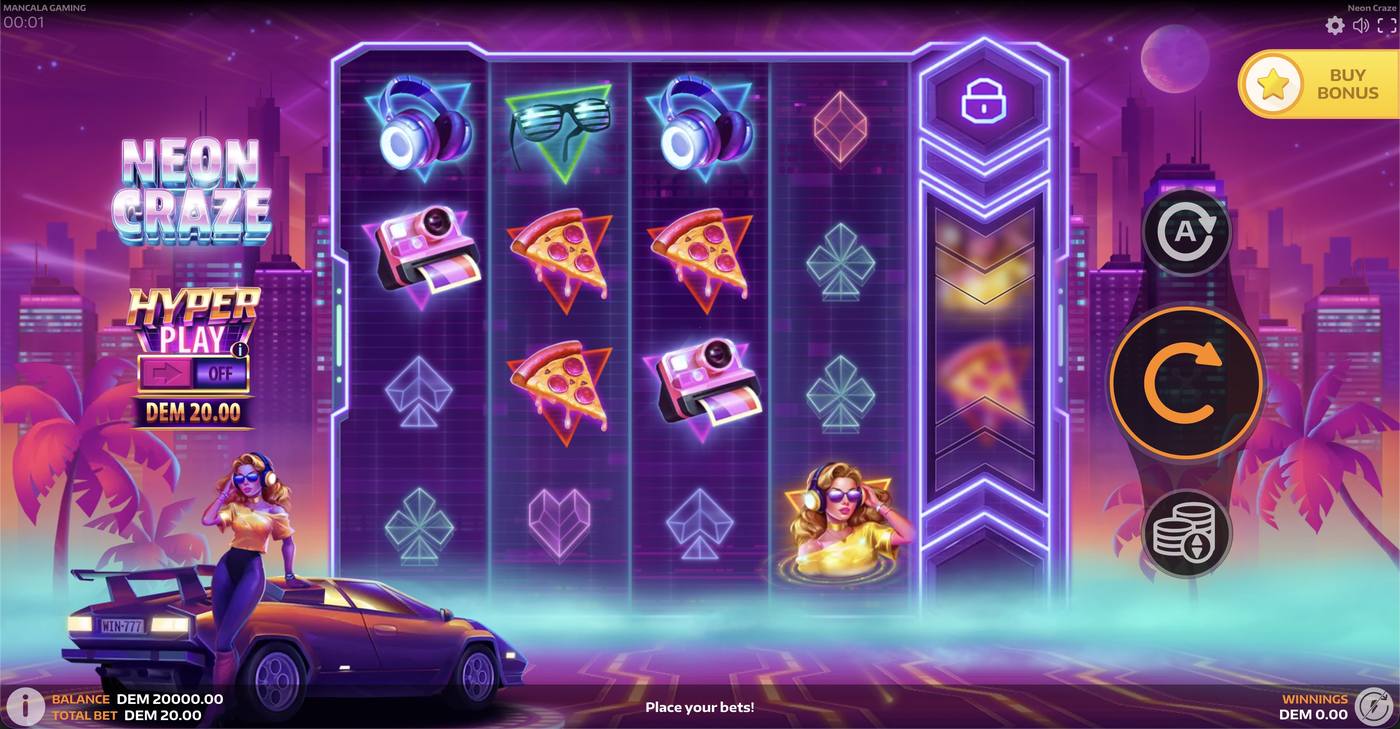 Neon Craze: image of main menu