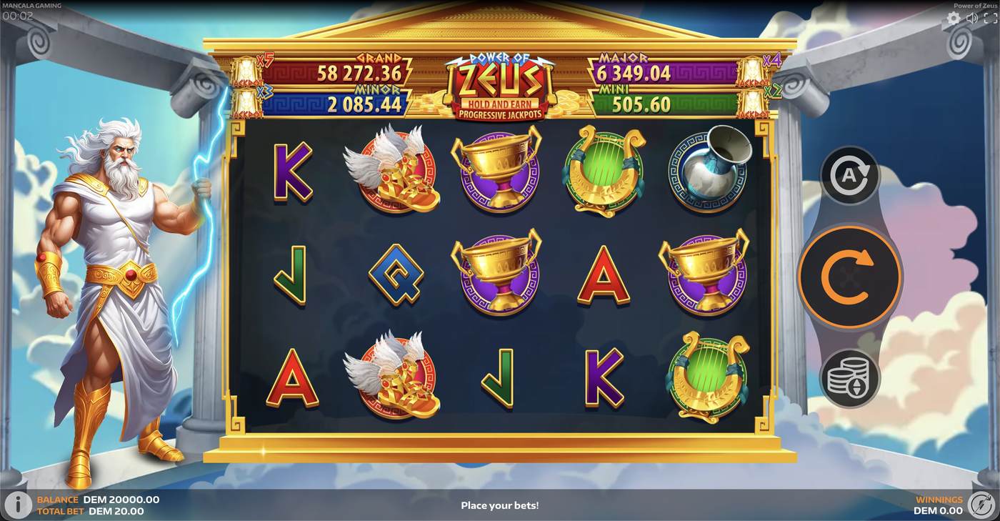 Power of Zeus: image of main menu