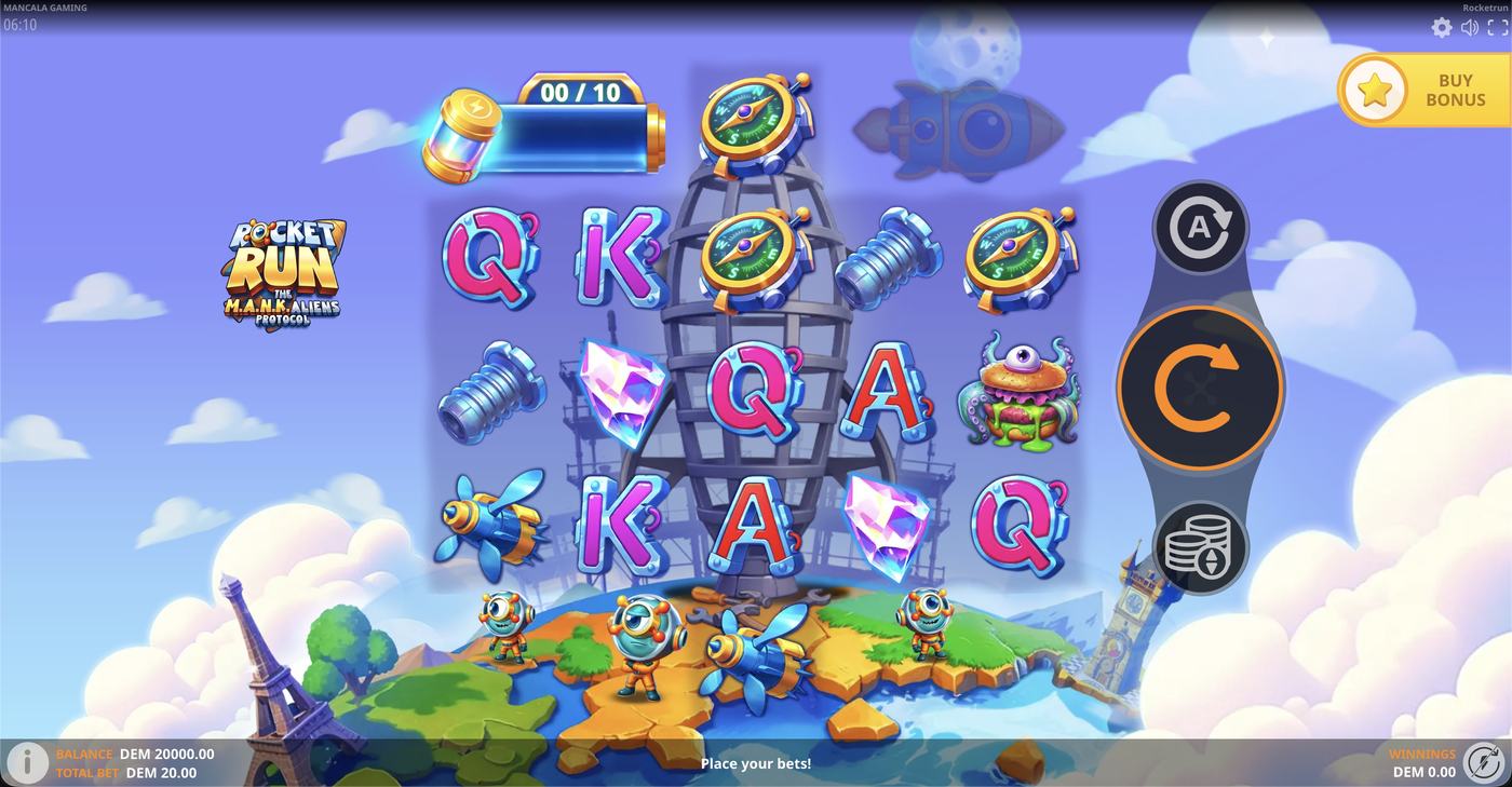 Rocketrun: The M.A.N.K.aliens Protocol: image of main menu