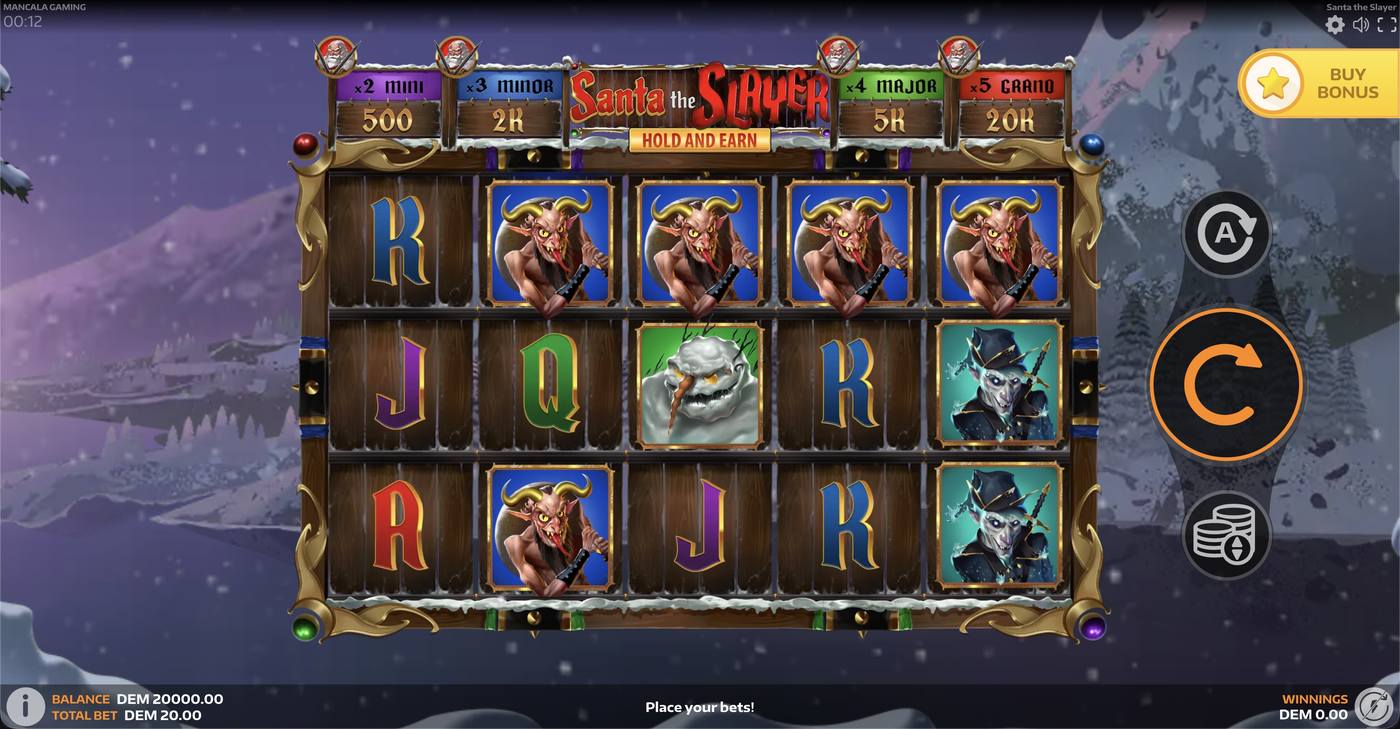 Santa the Slayer: image of main menu