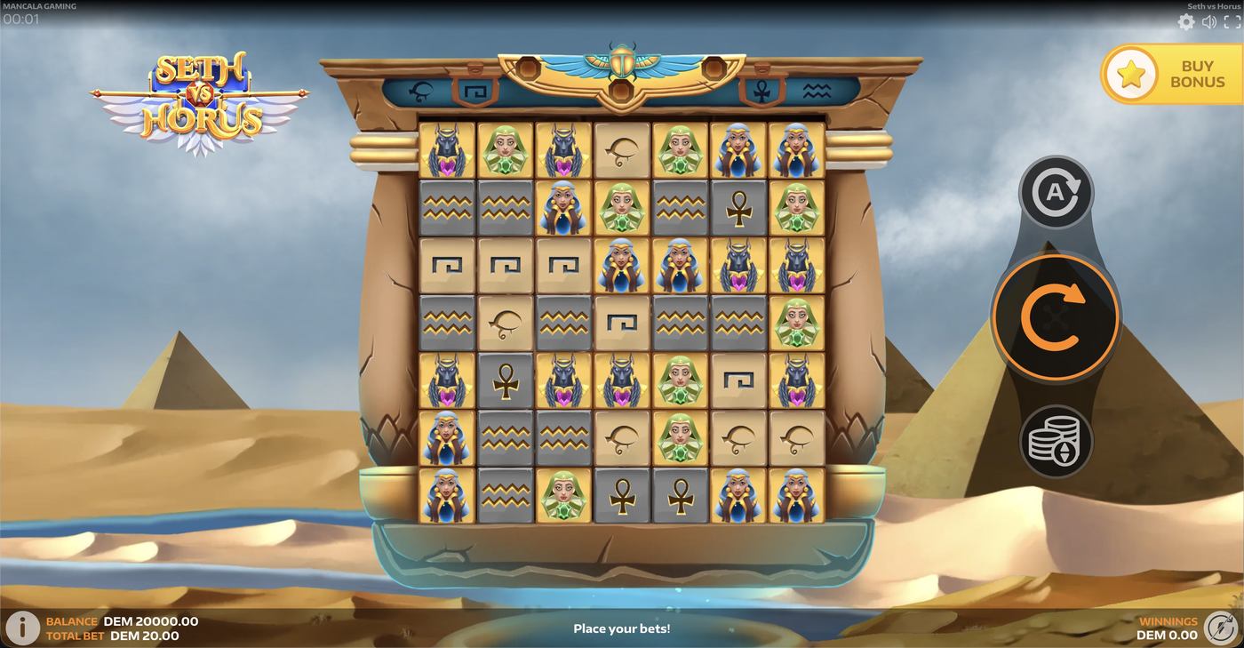 Seth vs Horus: image of main menu