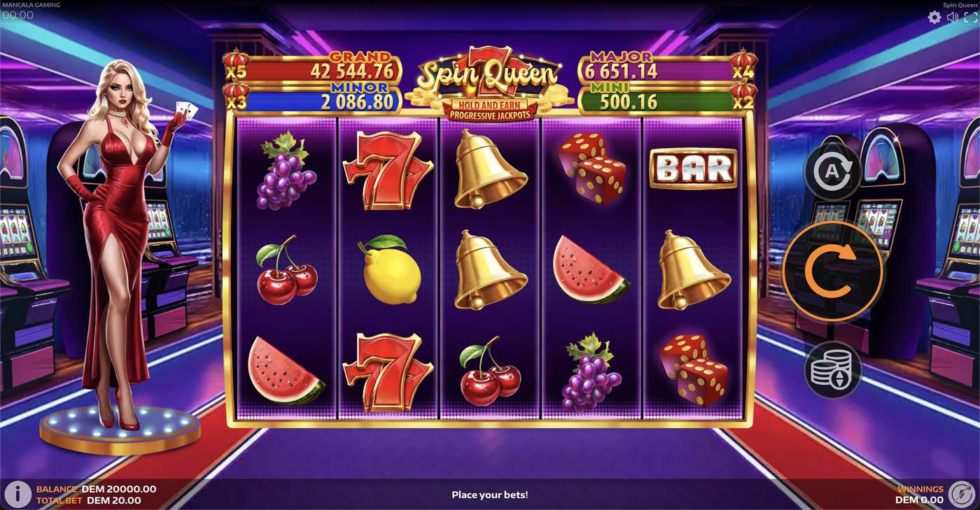 Spin Queen: image of main menu