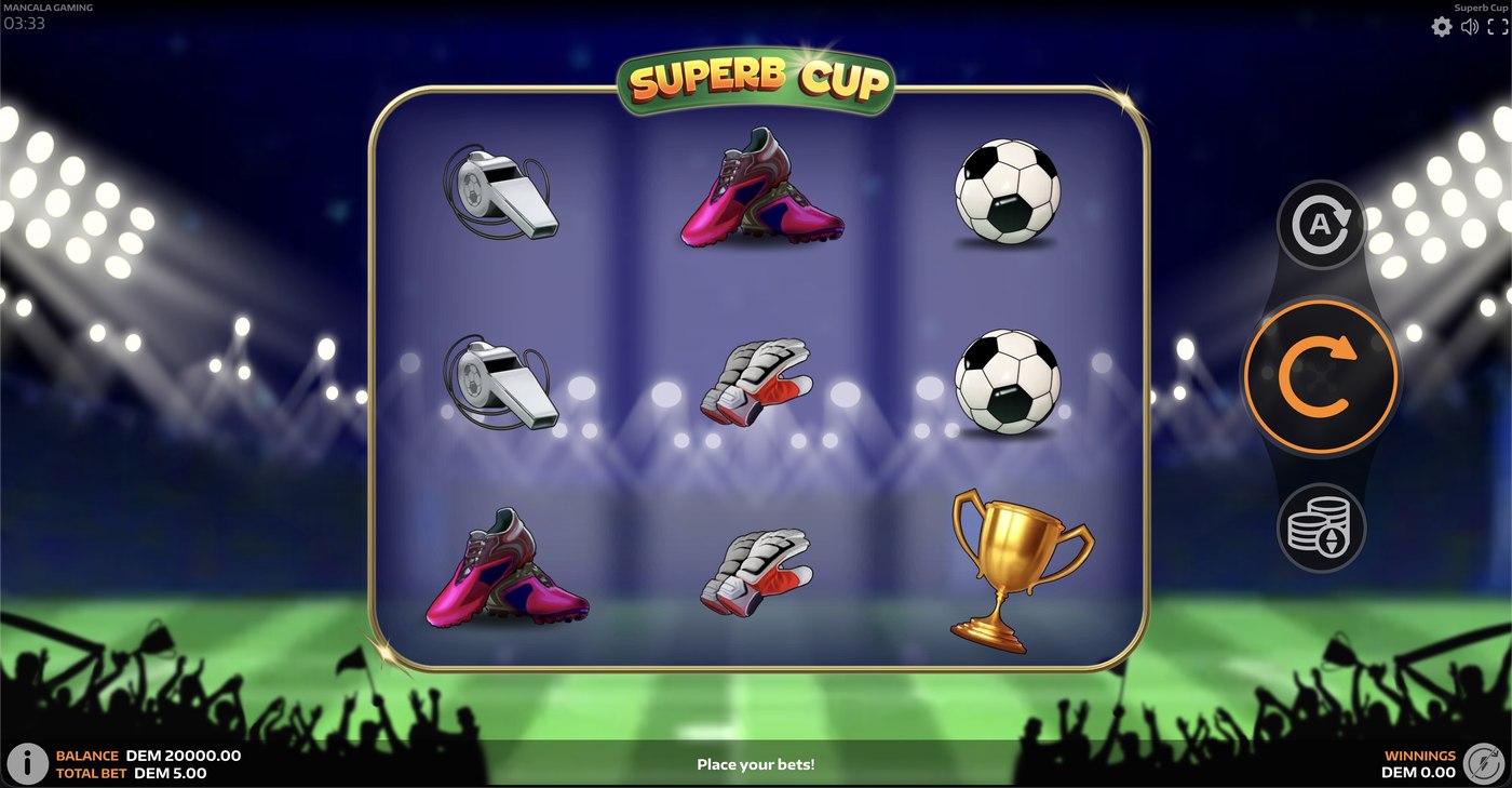 Superb Cup: image of main menu