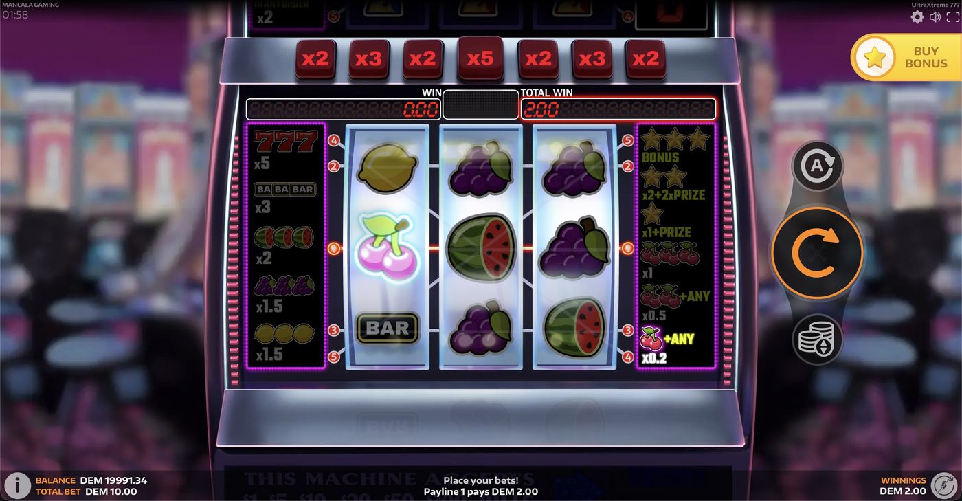 UltraXtreme 777: image of winning