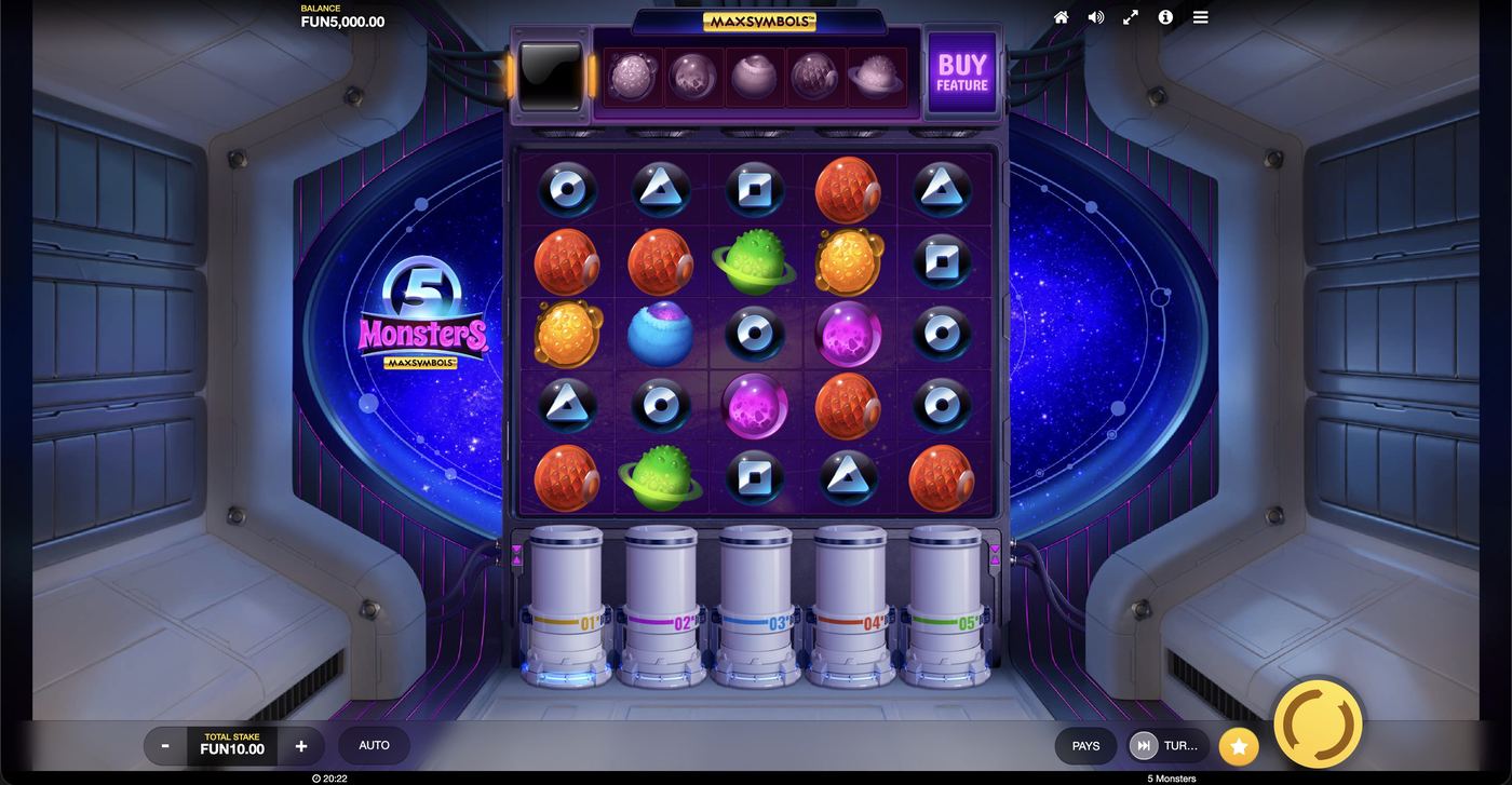 5 Monsters: image of main menu