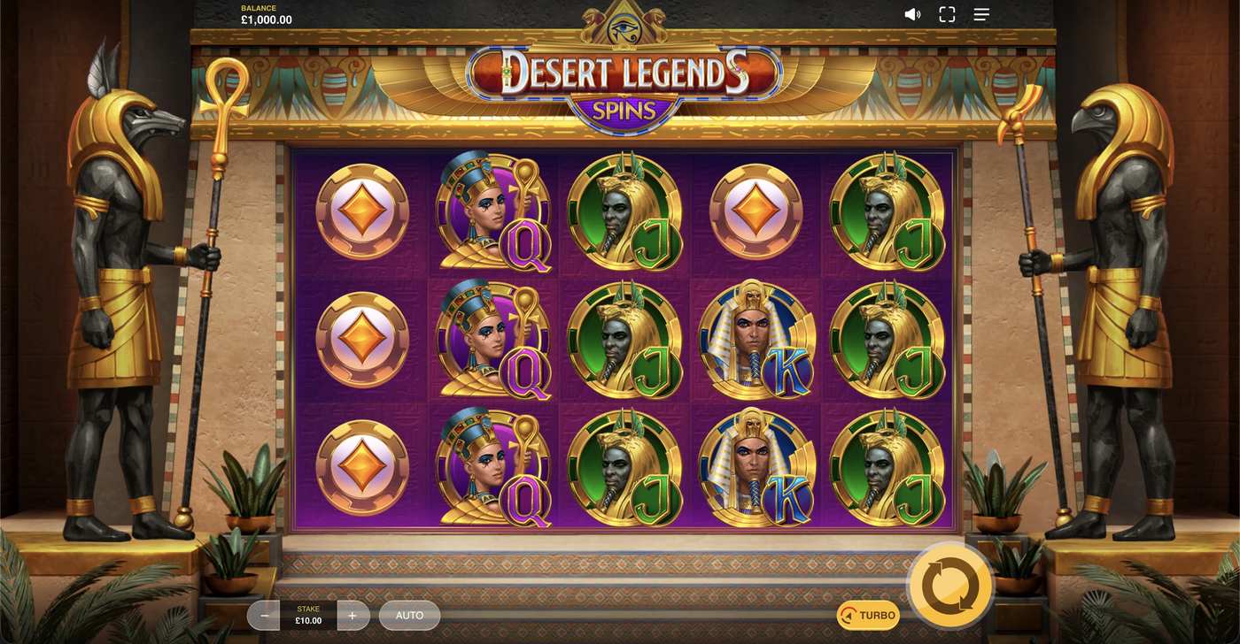 Desert Legends Spins: image of main menu