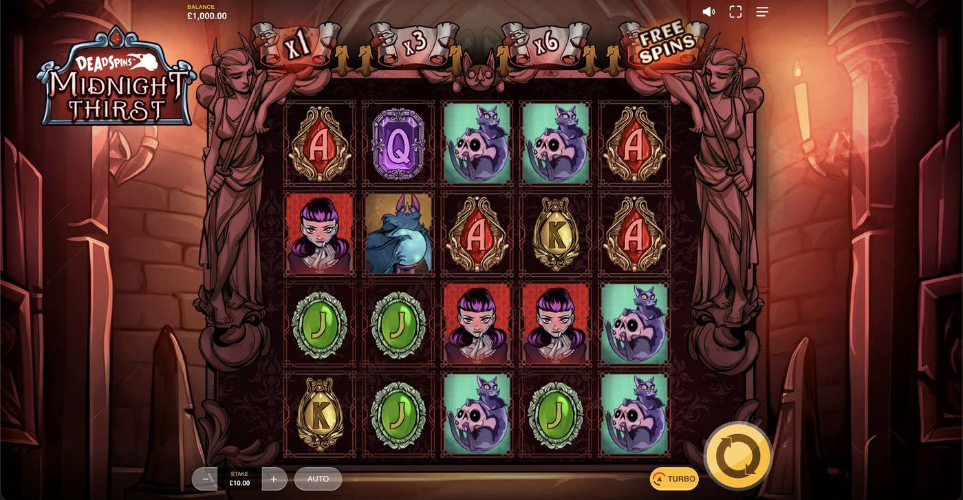 Midnight Thirst Deadspins: image of main menu
