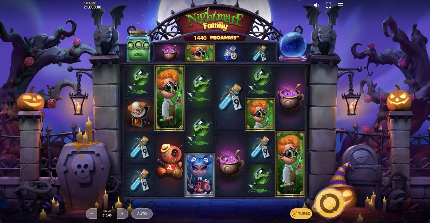 Nightmare Family Megaways: image of main menu