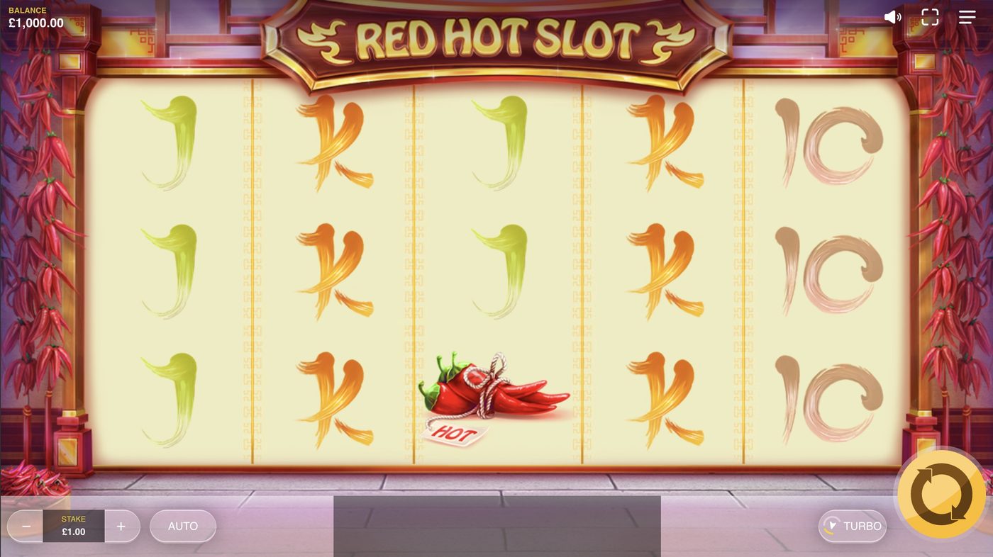 Red Hot Slot: image of main menu