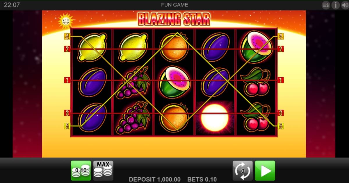 Blazing Star: image of main menu