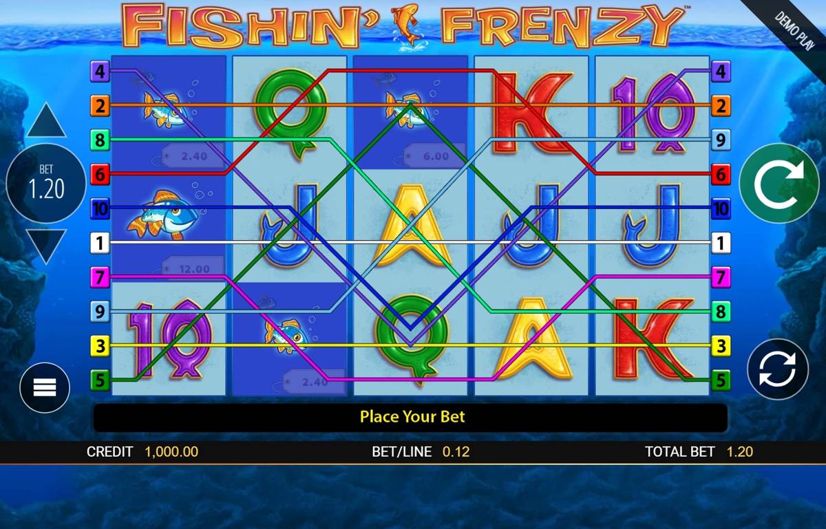 Fishin' Frenzy: image of main menu