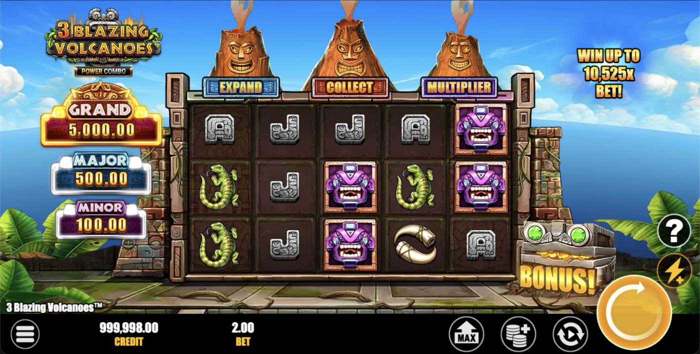 3 Blazing Volcanoes Power Combo: image of main menu