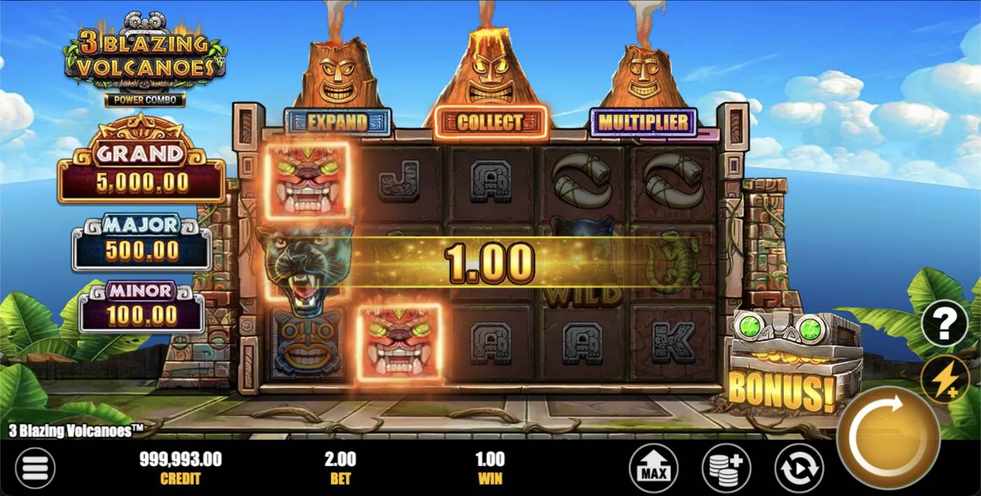 3 Blazing Volcanoes Power Combo: image of winning