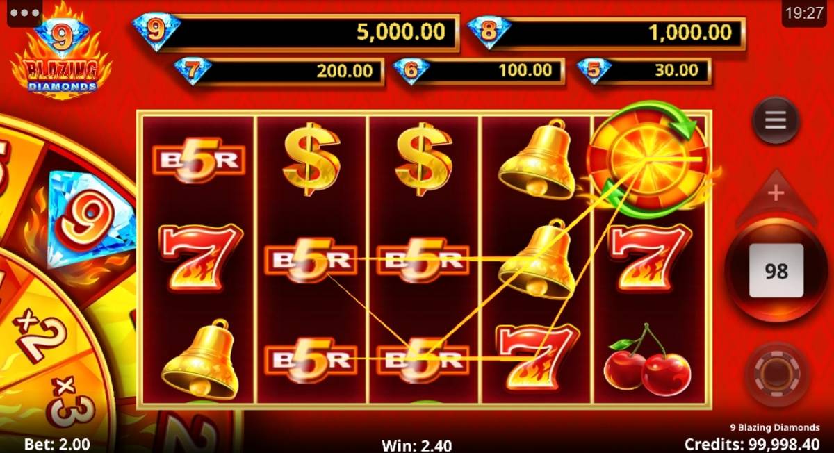 9 Blazing Diamonds: image of winning