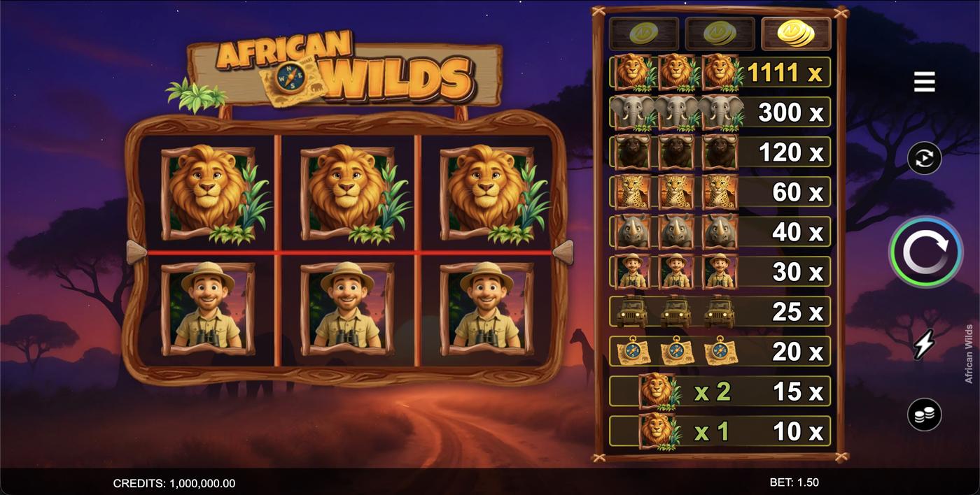 African Wilds: image of main menu