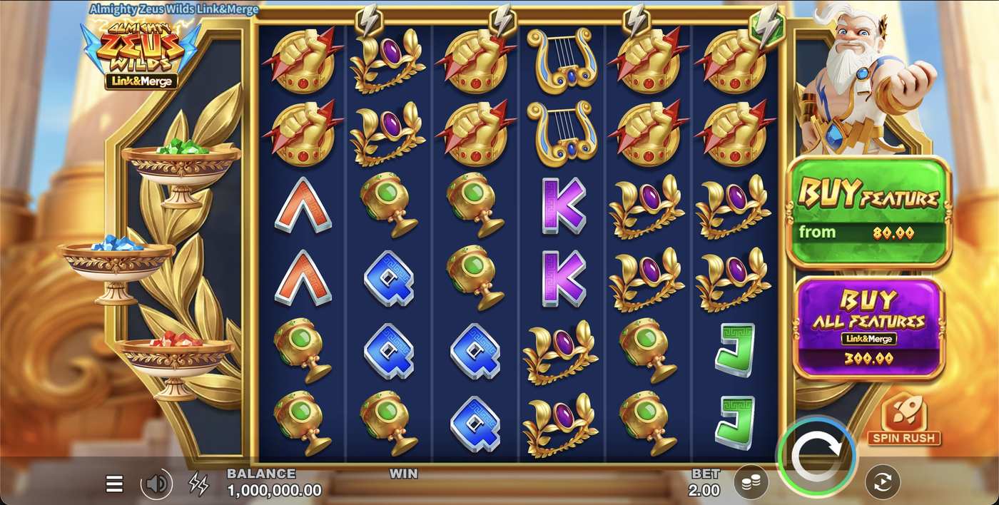Almighty Zeus Wilds Link&Merge: image of main menu