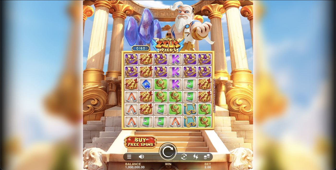 Almighty Zeus Wilds: image of main menu