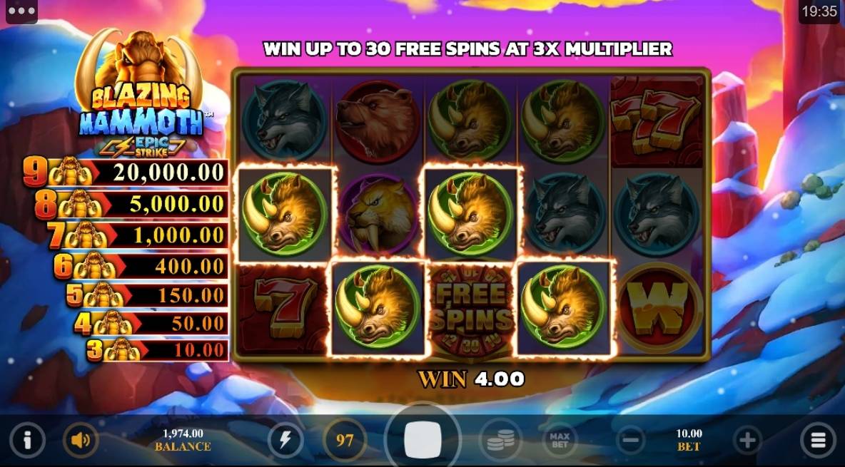 Blazing Mammoth: image of winning