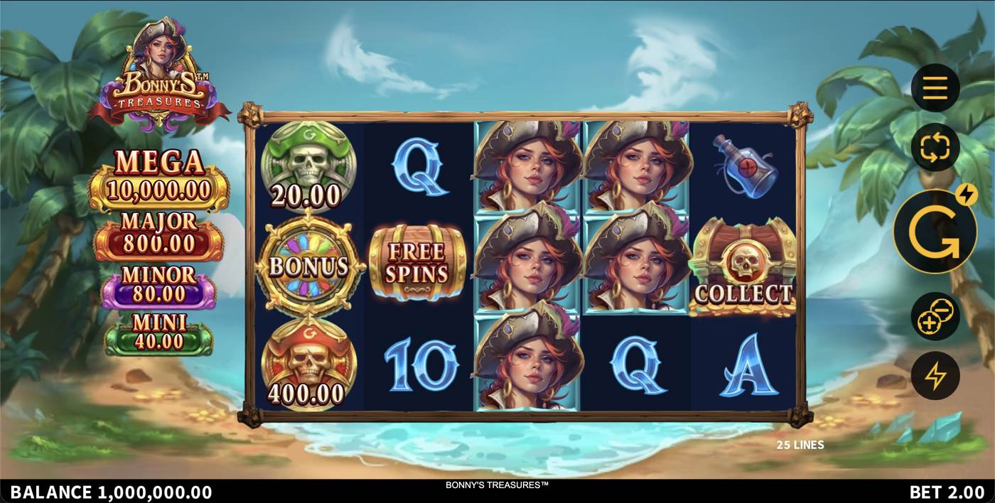 Bonny’s Treasures: image of main menu