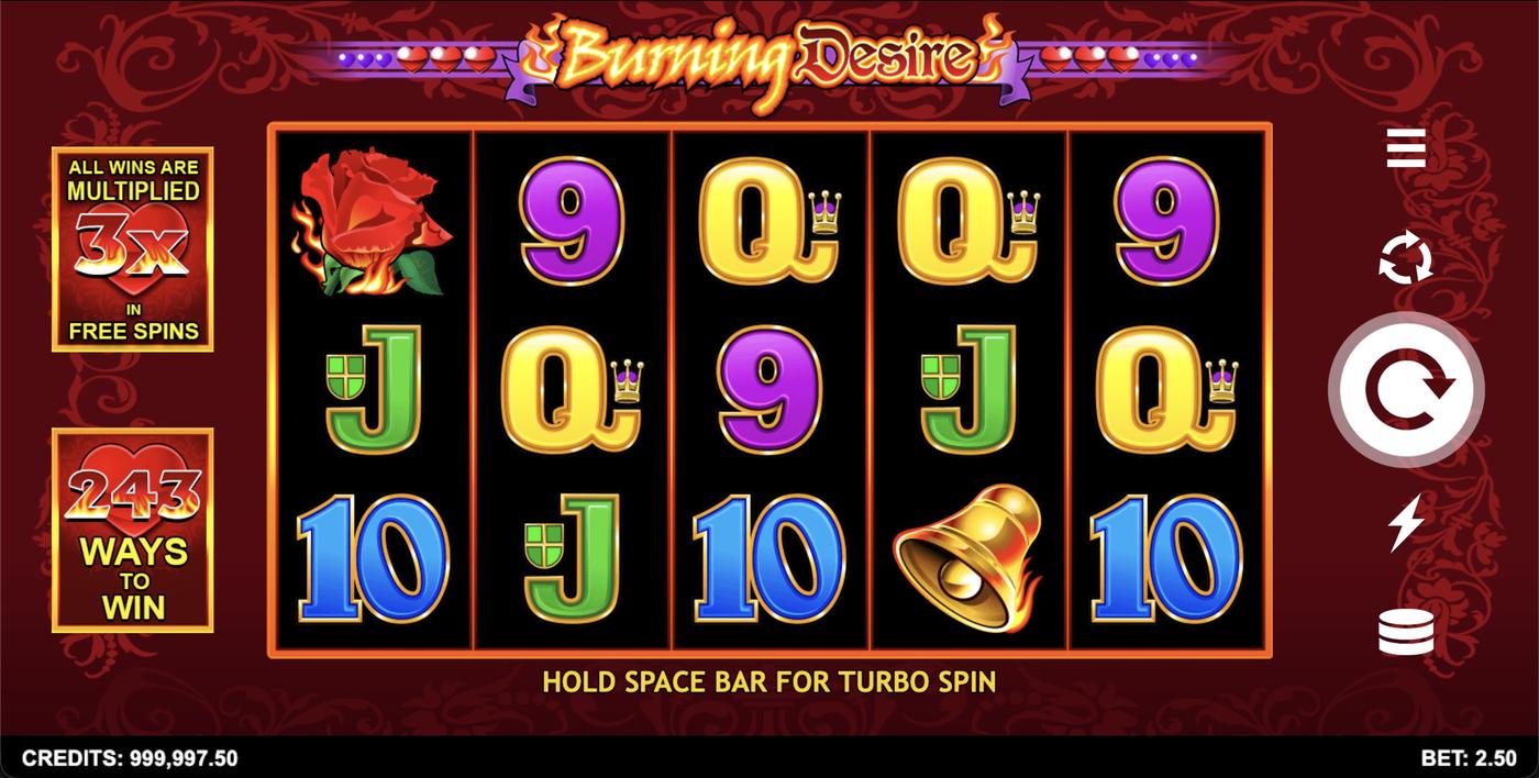 Burning Desire: image of main menu