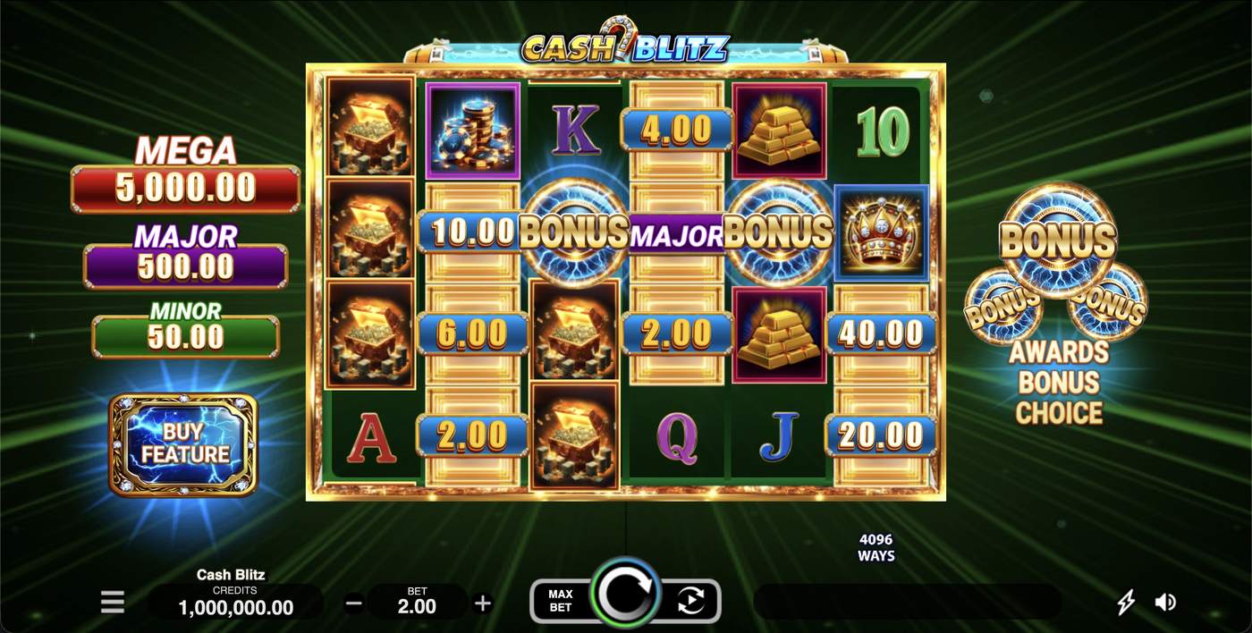 Cash Blitz: image of main menu