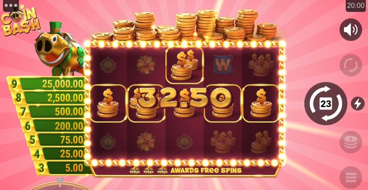 Coin Bash: image of winning