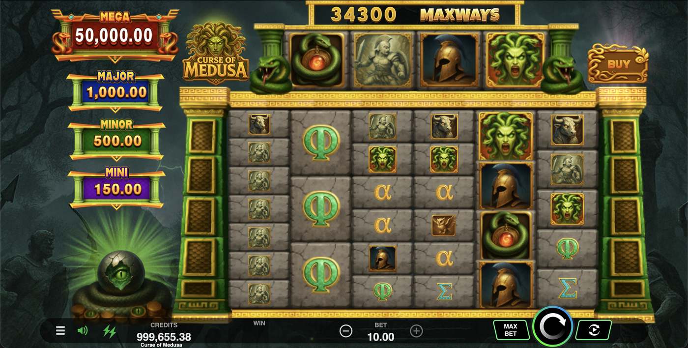 Curse of Medusa: image of main menu