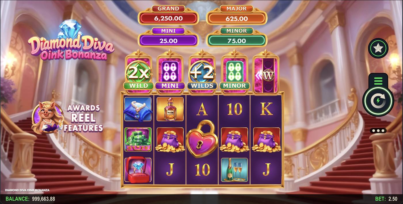 Diamond Diva Oink Bonanza: image of main menu