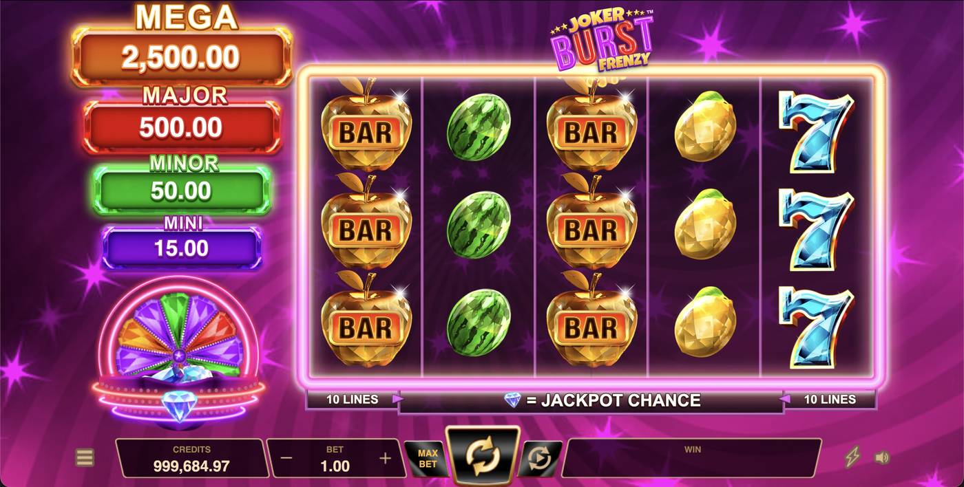 Joker Burst Frenzy: image of main menu