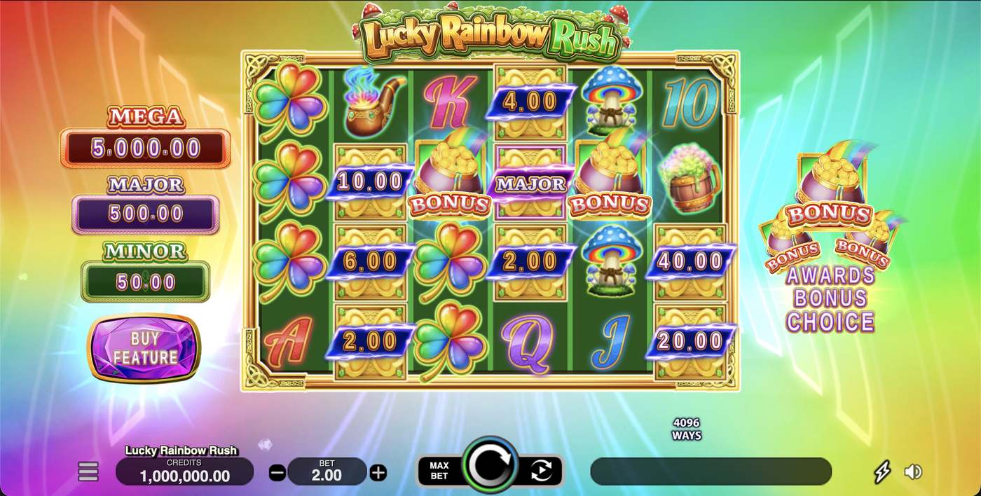 Lucky Rainbow Rush: image of main menu