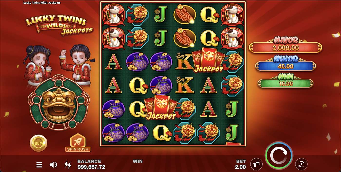 Lucky Twins Wilds Jackpots: image of main menu