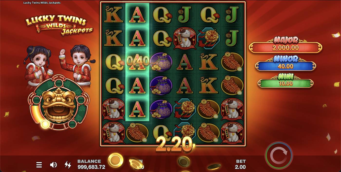 Lucky Twins Wilds Jackpots: image of winning