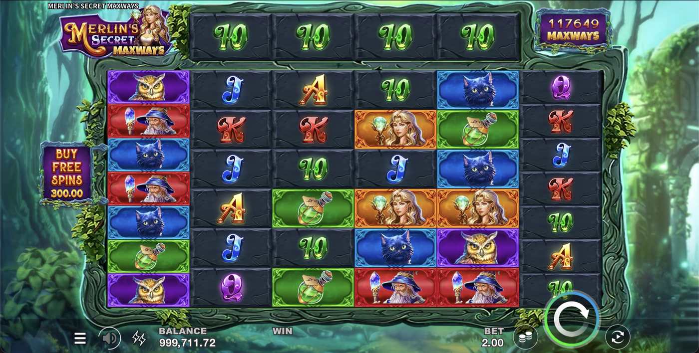 Merlin’s Secret Maxways: image of main menu