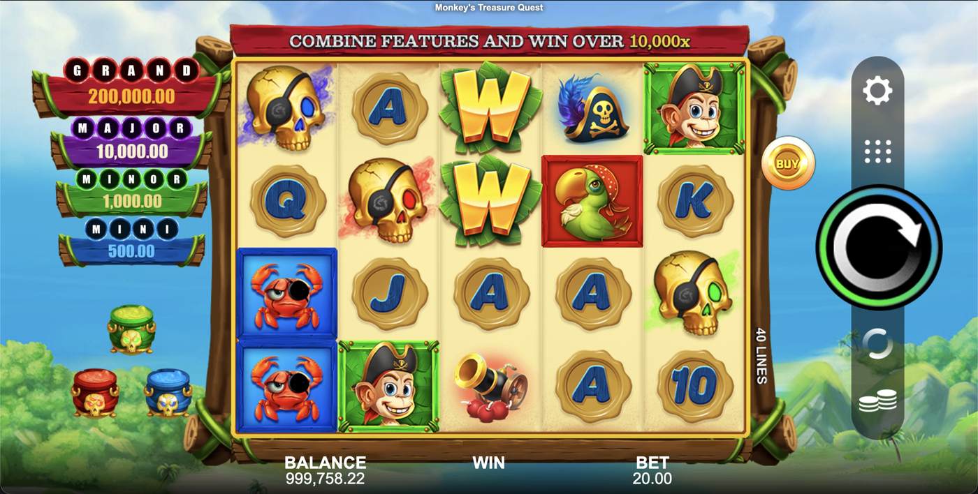 Monkey’s Treasure Quest: image of main menu