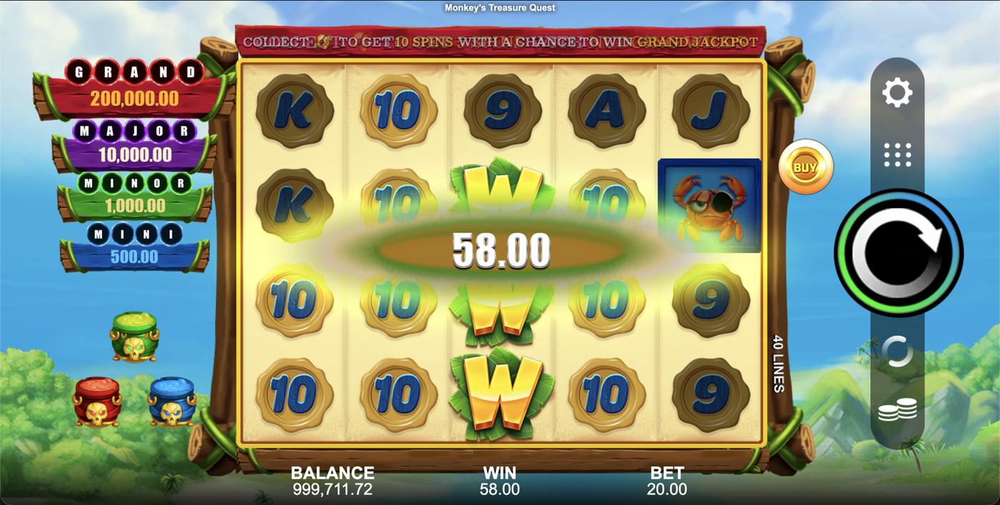 Monkey’s Treasure Quest: image of winning