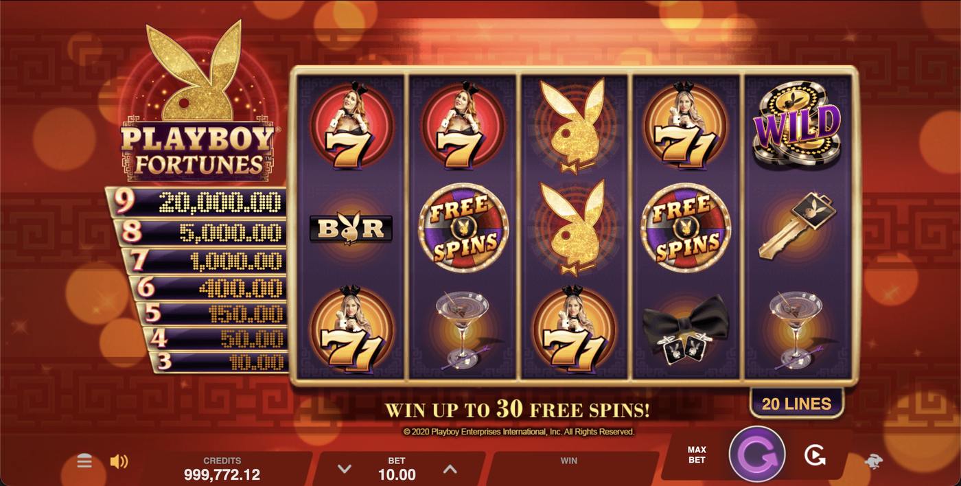 Playboy Fortunes: image of main menu