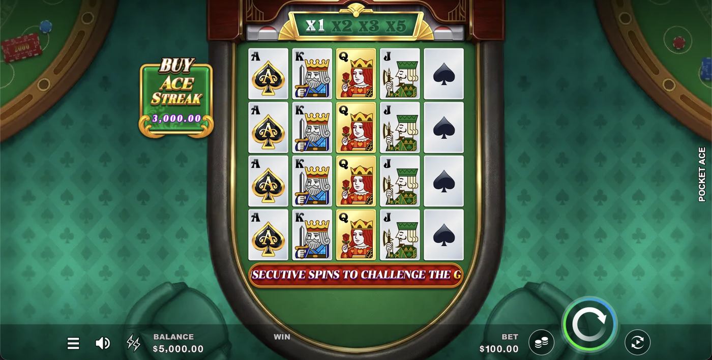 Pocket Ace: image of main menu