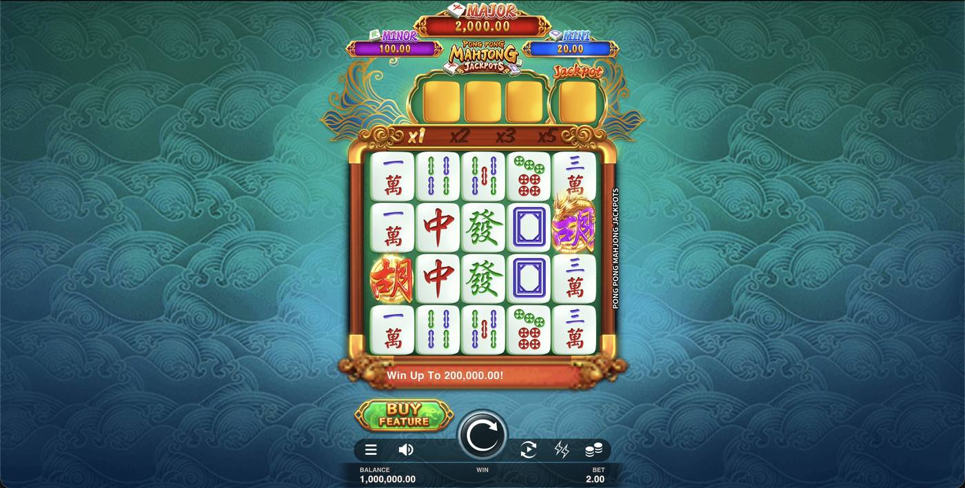 Pong Pong Mahjong Jackpots: image of main menu