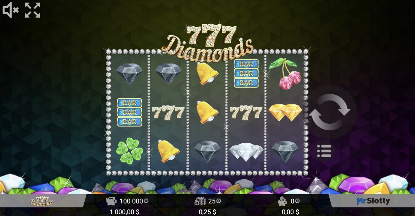 777 Diamonds: image of main menu