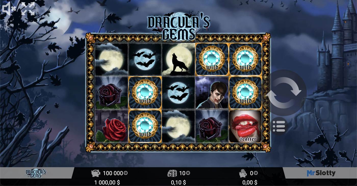 Dracula's Gems: image of main menu