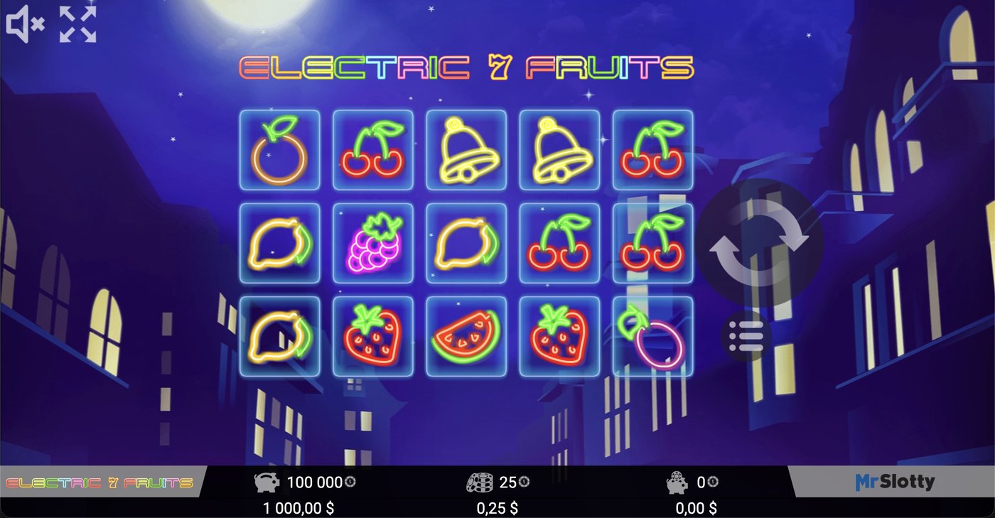 Electric 7 Fruits: image of main menu