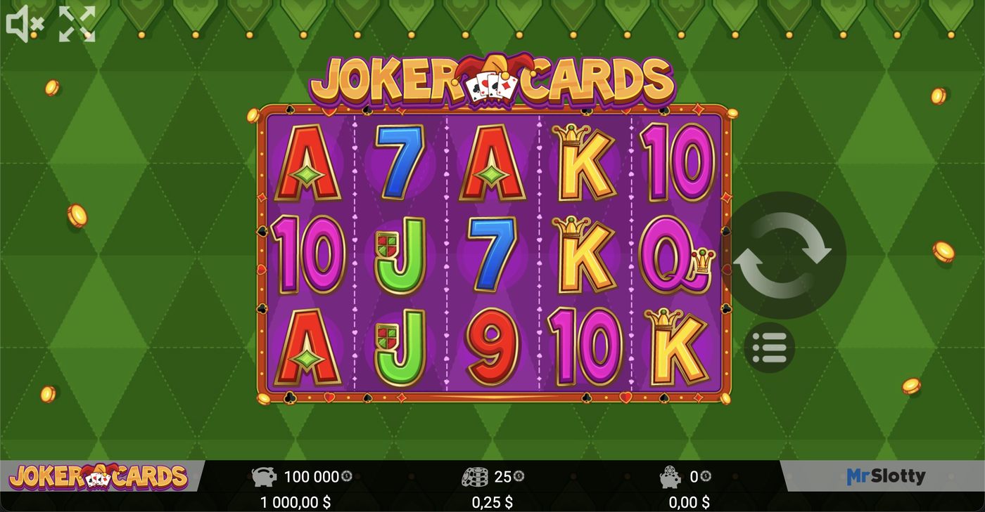 Joker Cards: image of main menu