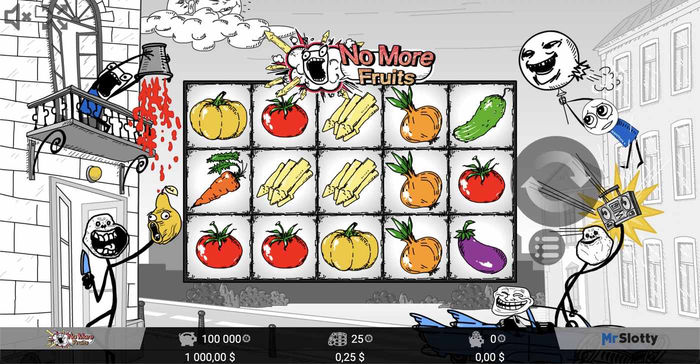 No More Fruits: image of main menu