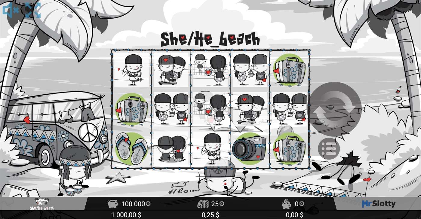 She/He beach: image of main menu