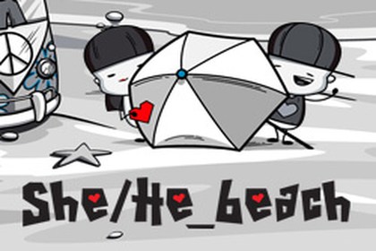 She/He beach Online Slot Logo