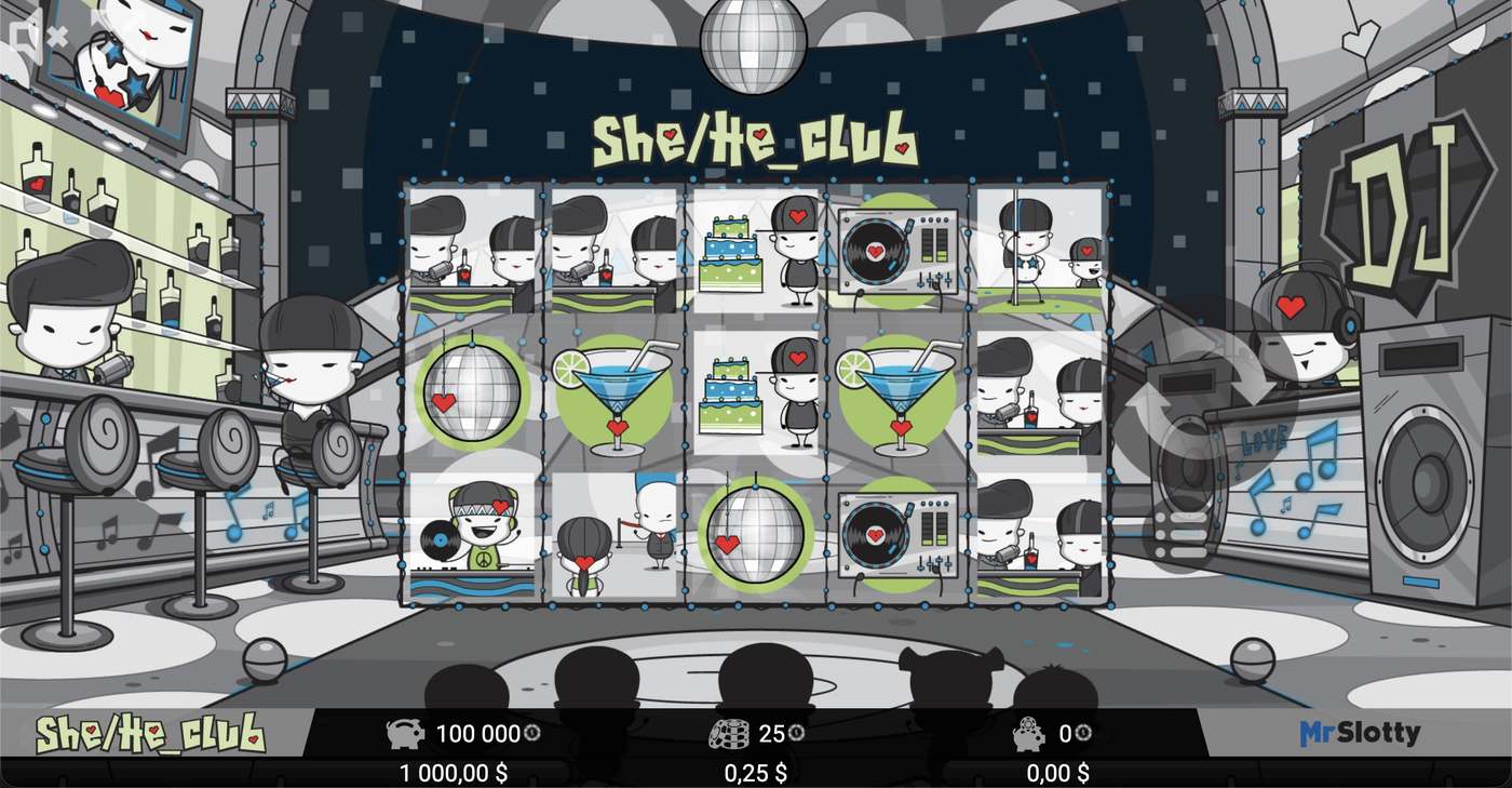 She/He club: image of main menu