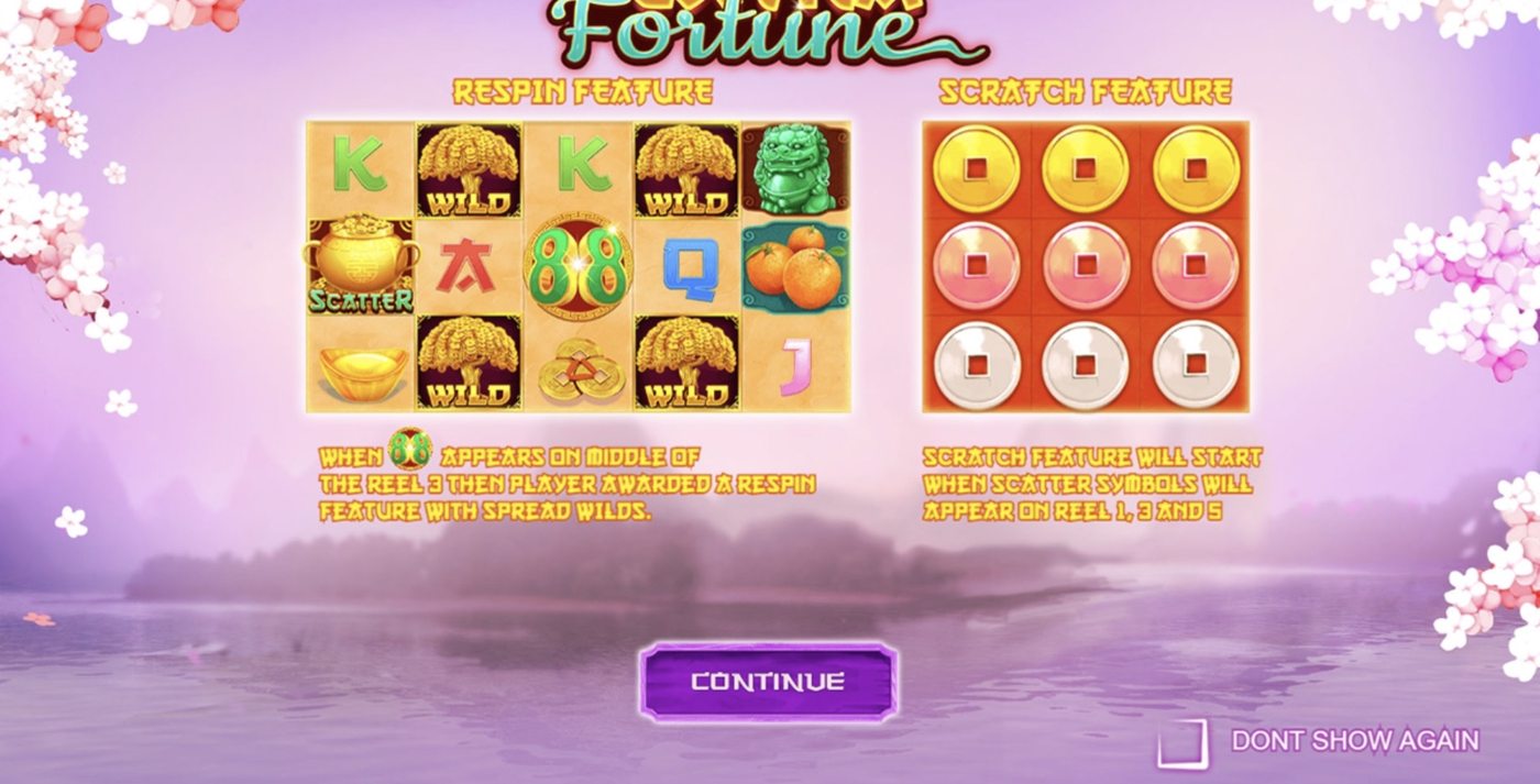 Extra Fortune: image of main menu