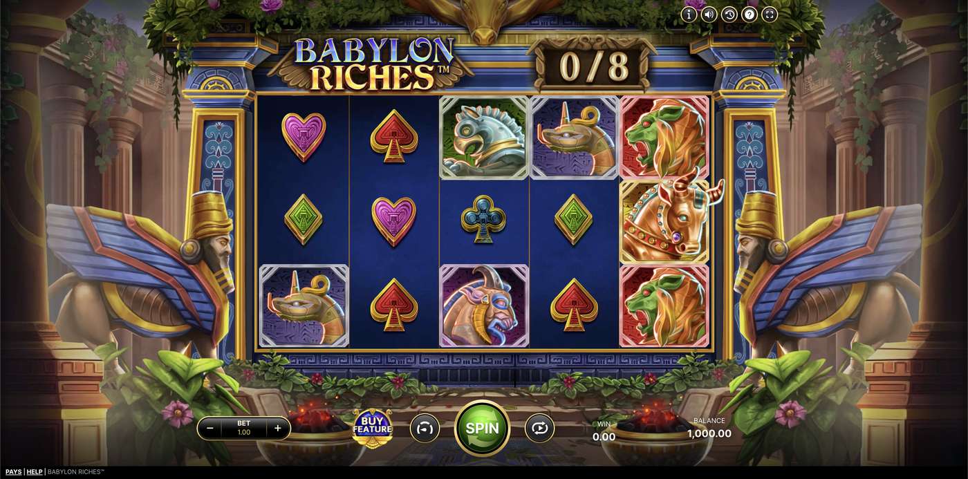 Babylon Riches: image of main menu