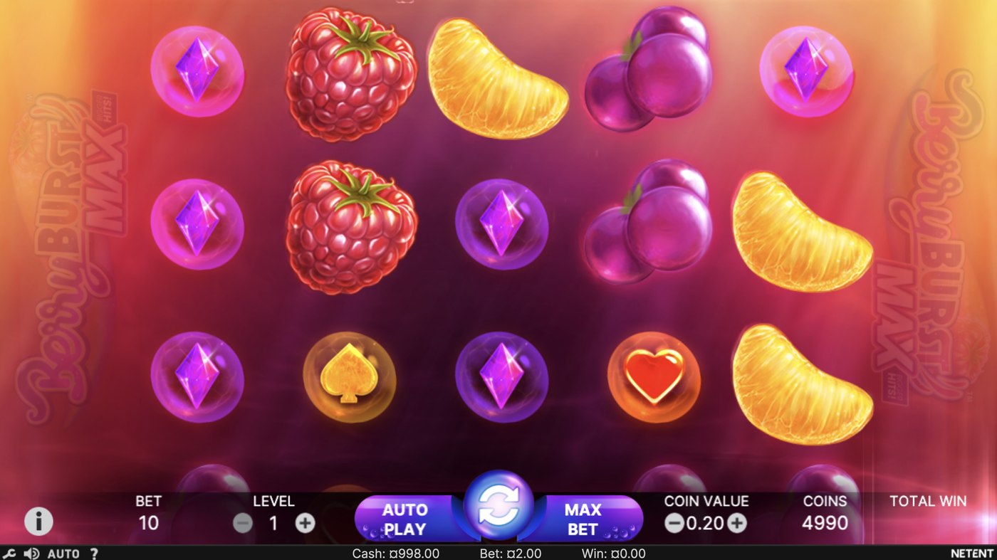 Berryburst MAX: image of main menu