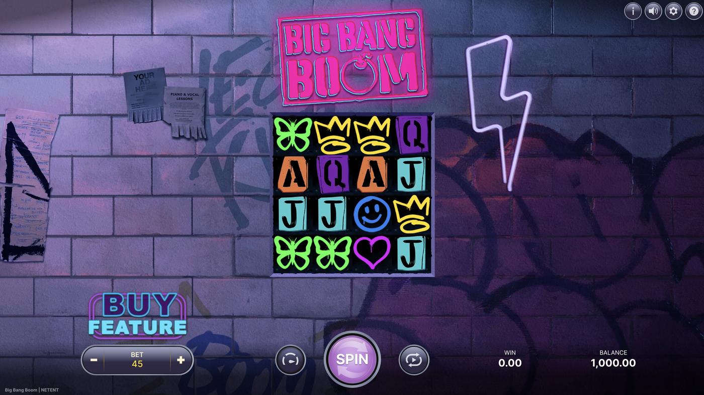 Big Bang Boom: image of main menu